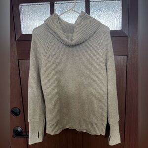 Market & Spruce Sharon Cowl Neck Waffle Stitch Sweater with Thumbholes